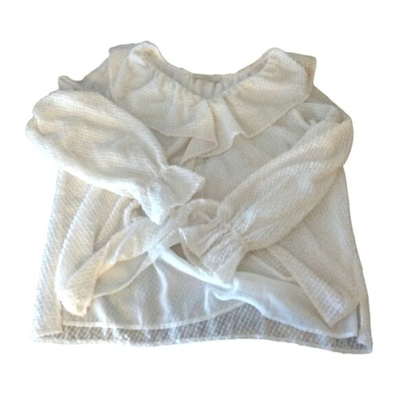 LOFT Ivory Gold Long Sleeve Metallic Swiss Dot Juliet Blouse Size XL - Picture 14 of 16